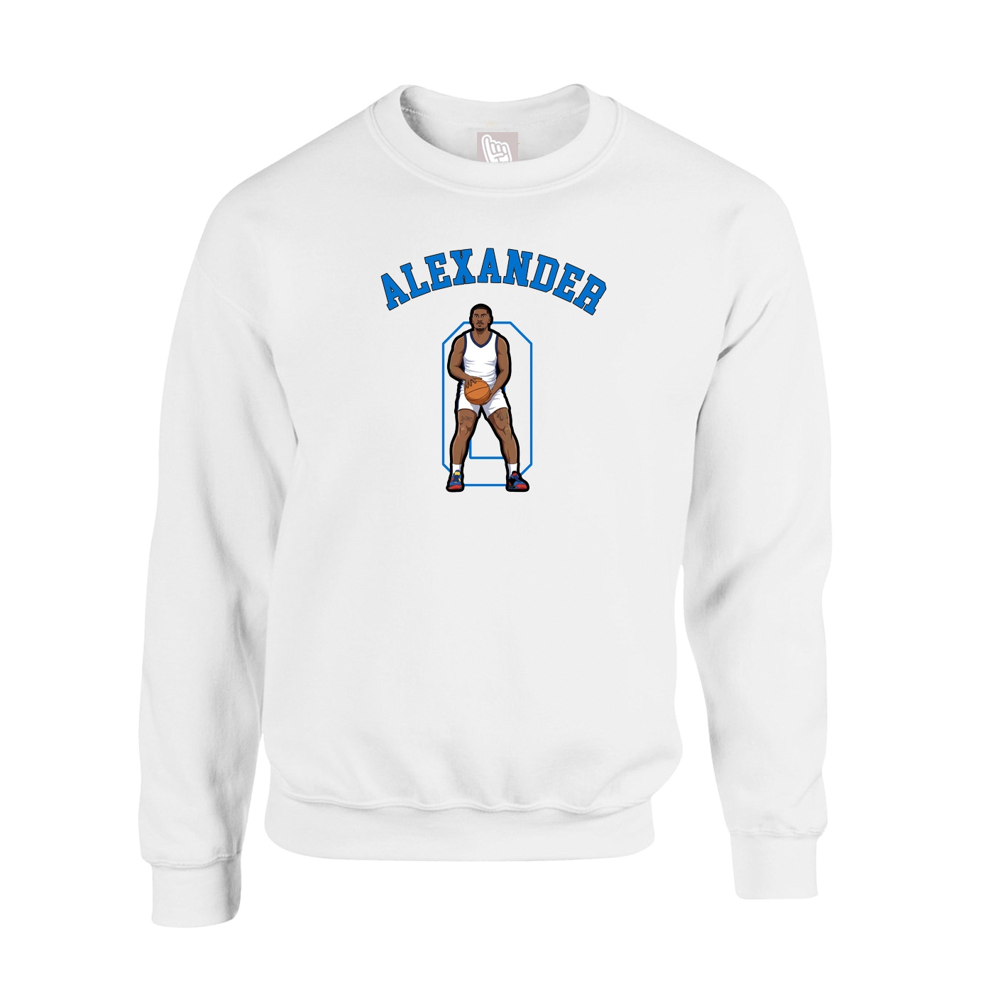 Fleece Crew — Shirsey Arch in White