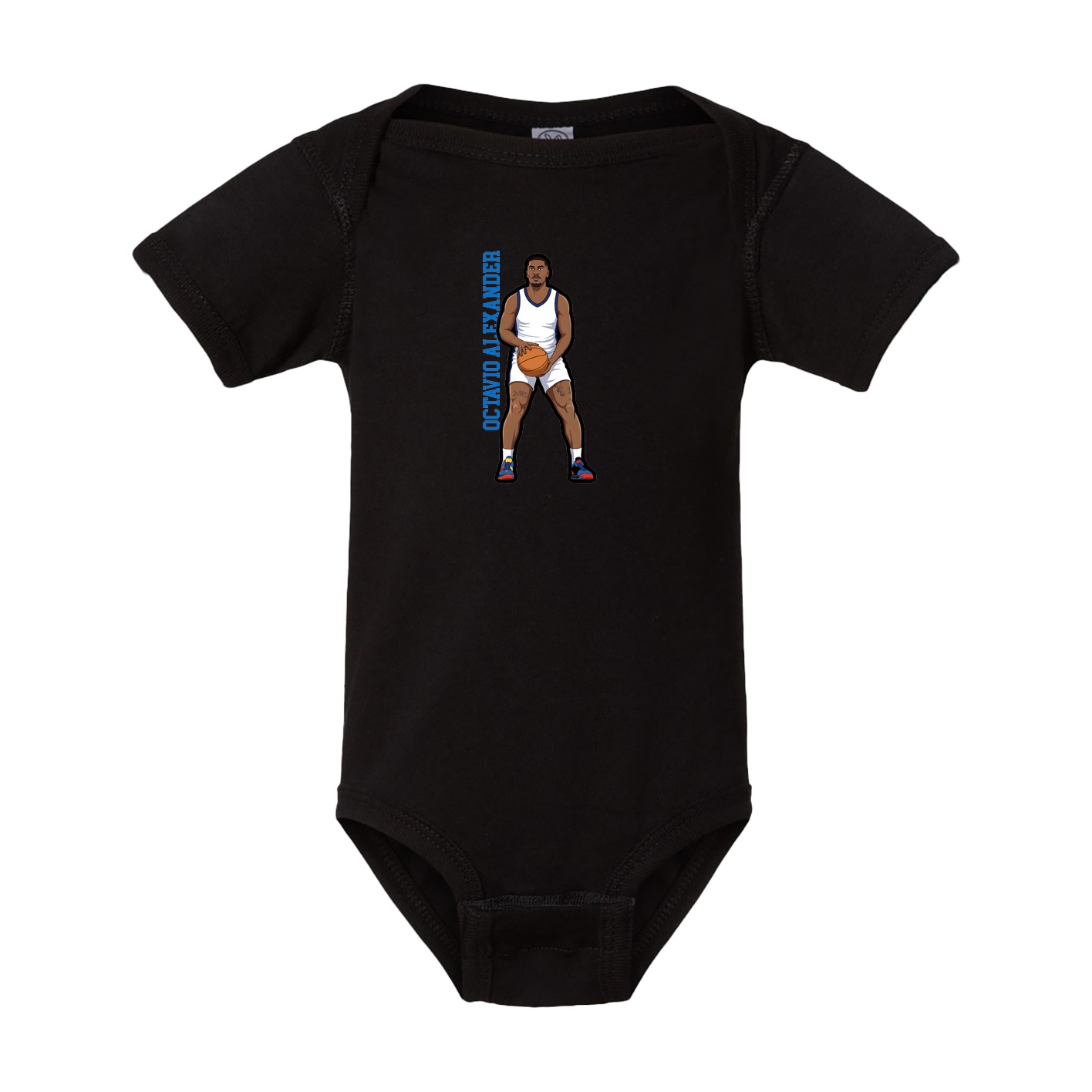 Baby Onesie — Name Vertical in Black