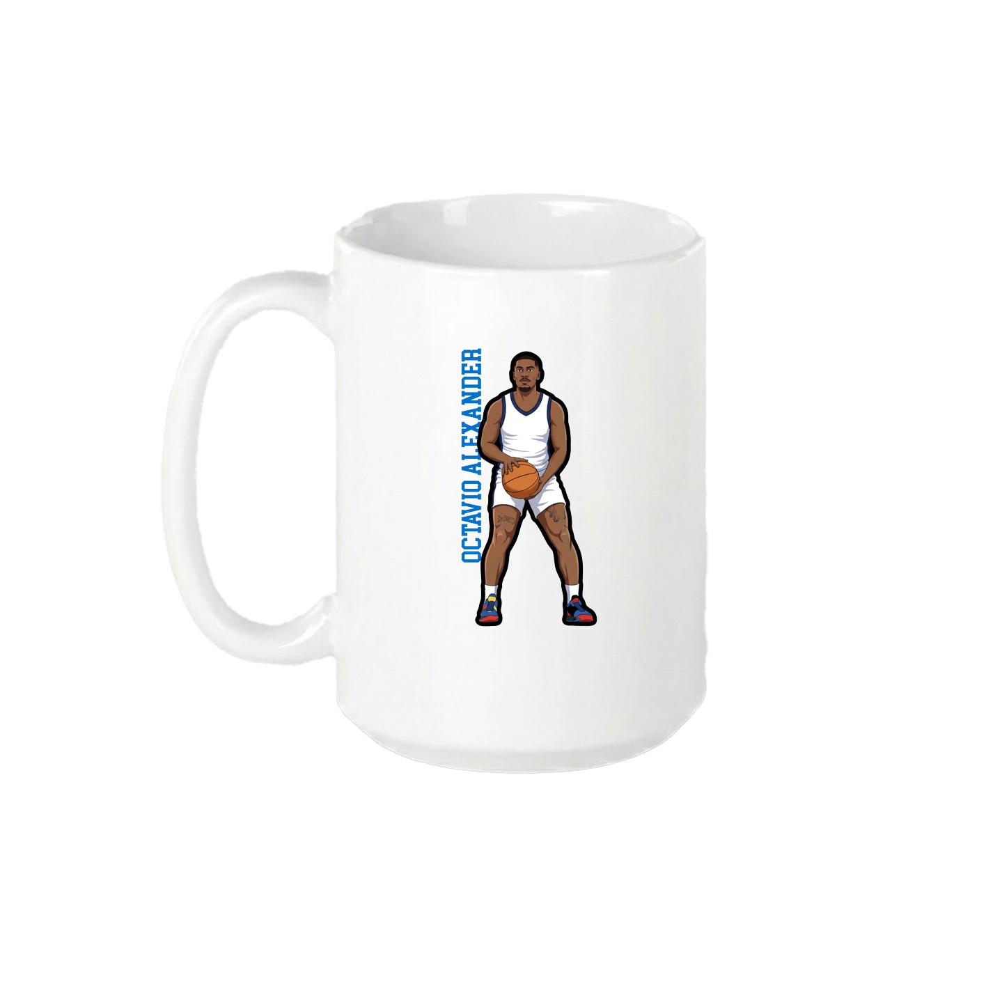15oz Coffee Mug — Name Vertical in White