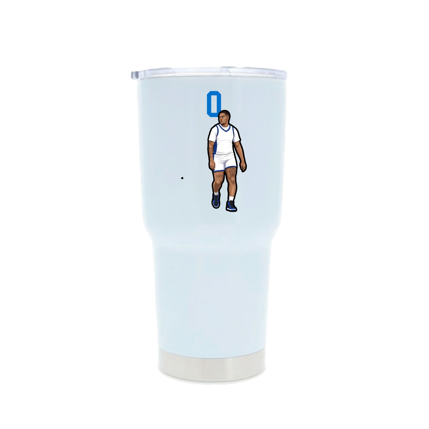 30oz Stainless Steel Tumbler — Number Top in White