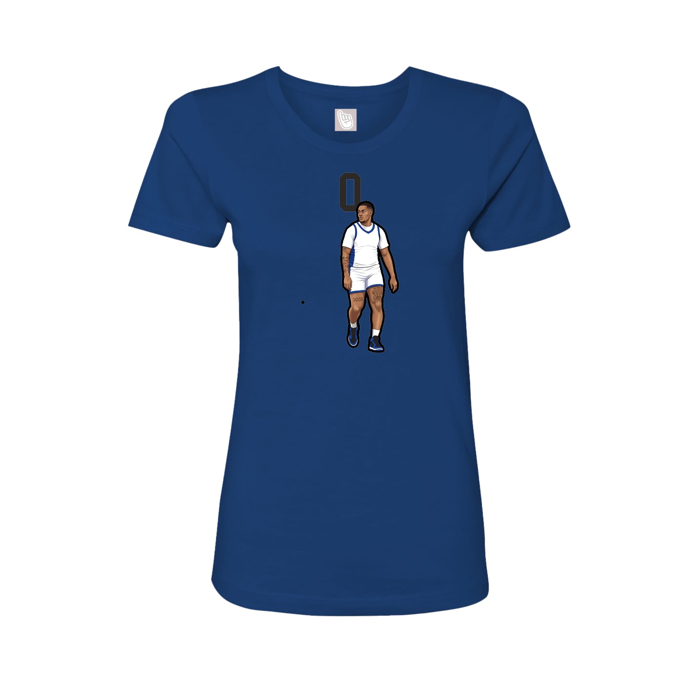 Fitted Women's Tee — Number Top in Royal
