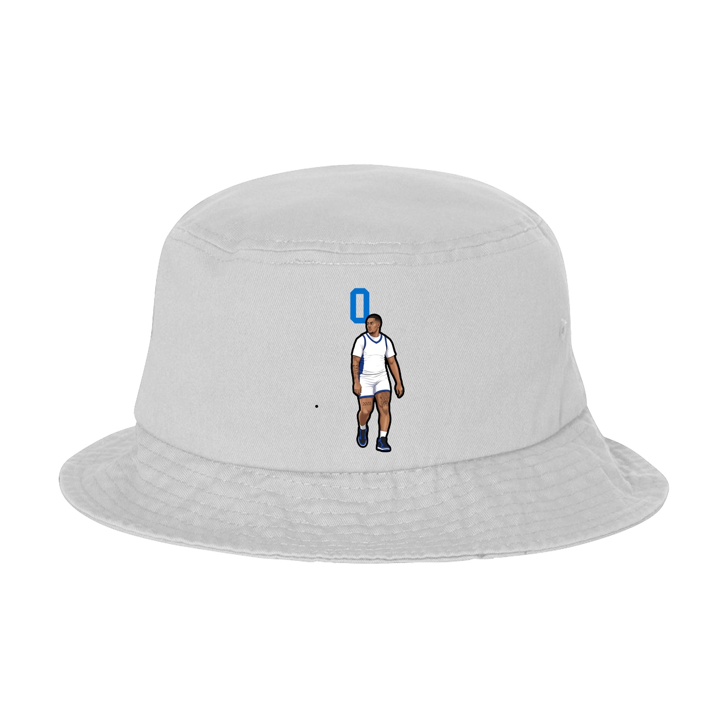 Bucket Cap — Number Top in White