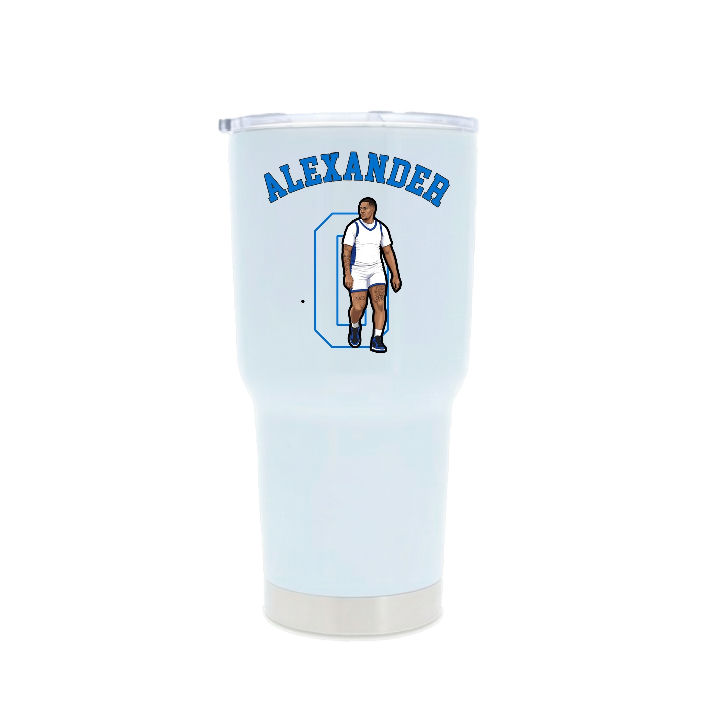 30oz Stainless Steel Tumbler — Shirsey Arch in White