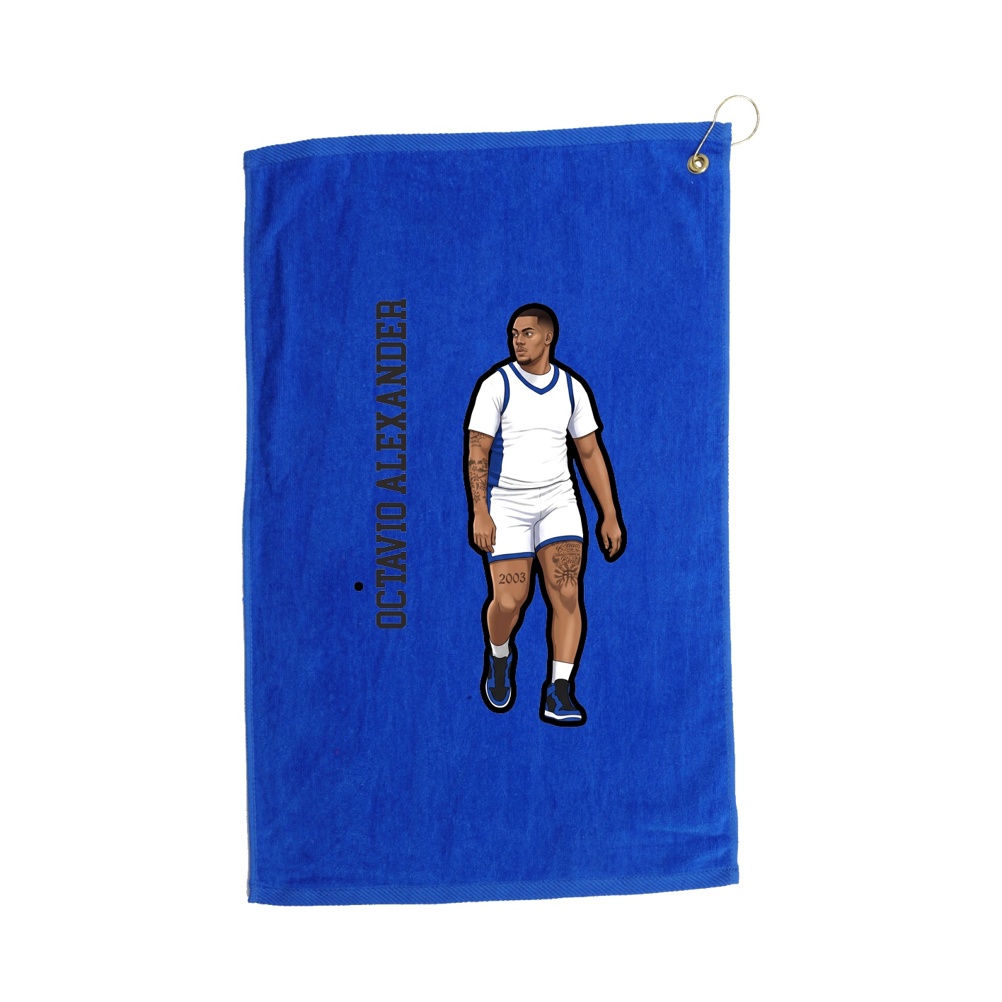 Golf Towel — Name Vertical in Royal
