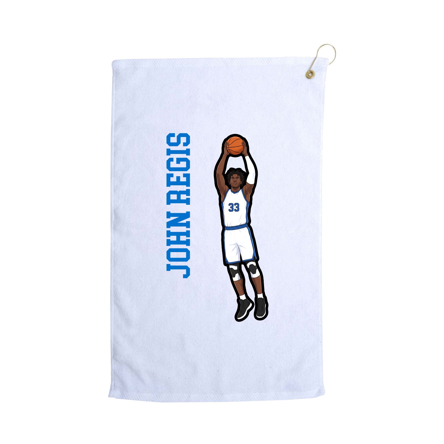 Golf Towel — Name Vertical in White