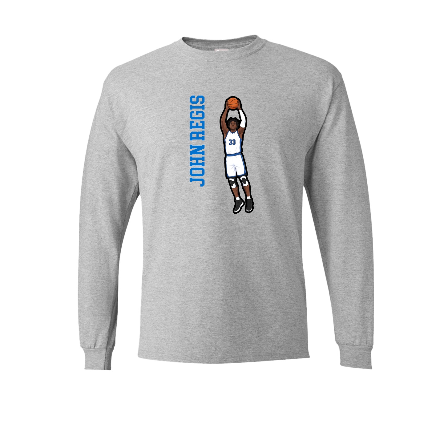 Long Sleeve Tee — Name Vertical in Grey