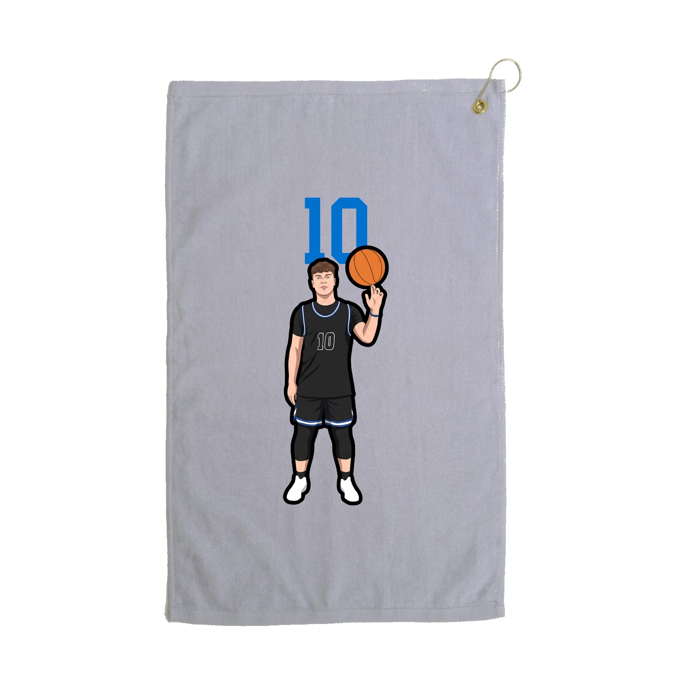 Golf Towel — Number Top in Grey