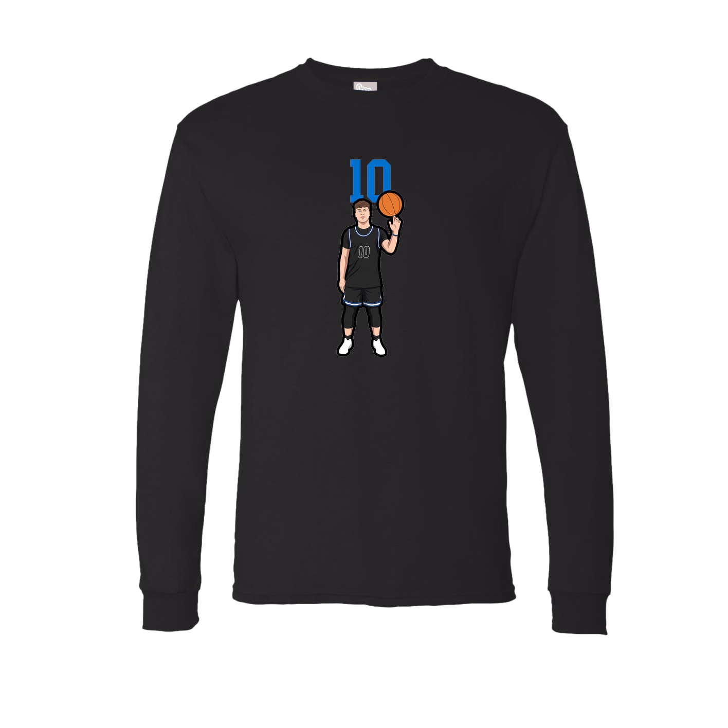 Long Sleeve Tee — Number Top in Black