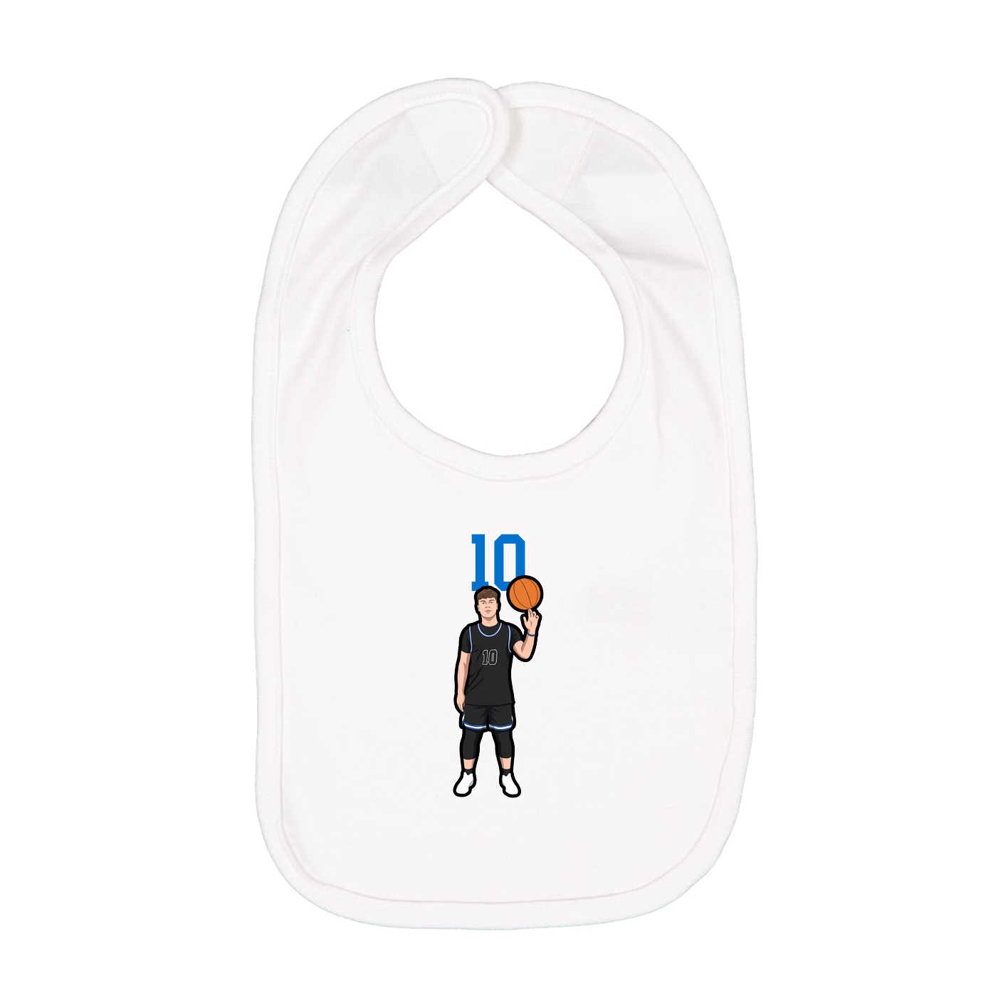 Infant Bib — Number Top in White