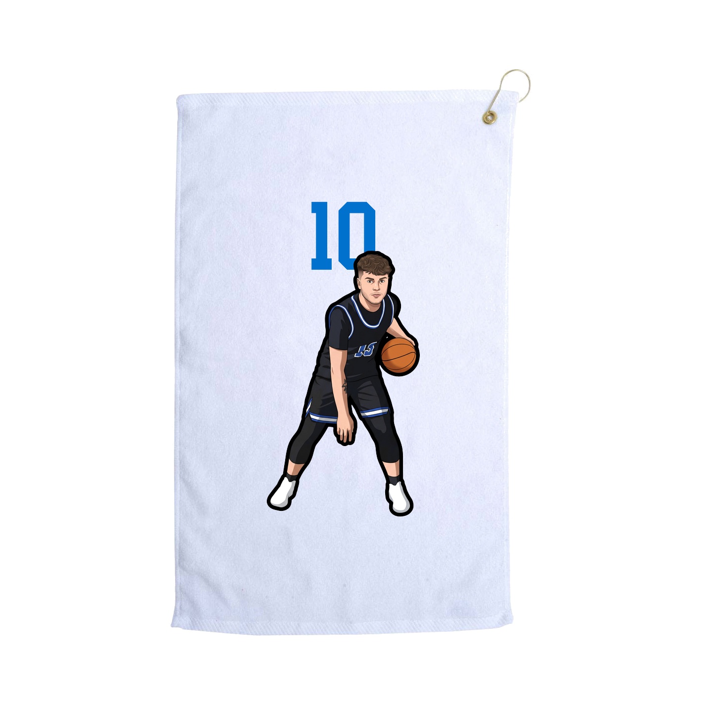 Golf Towel — Number Top in White