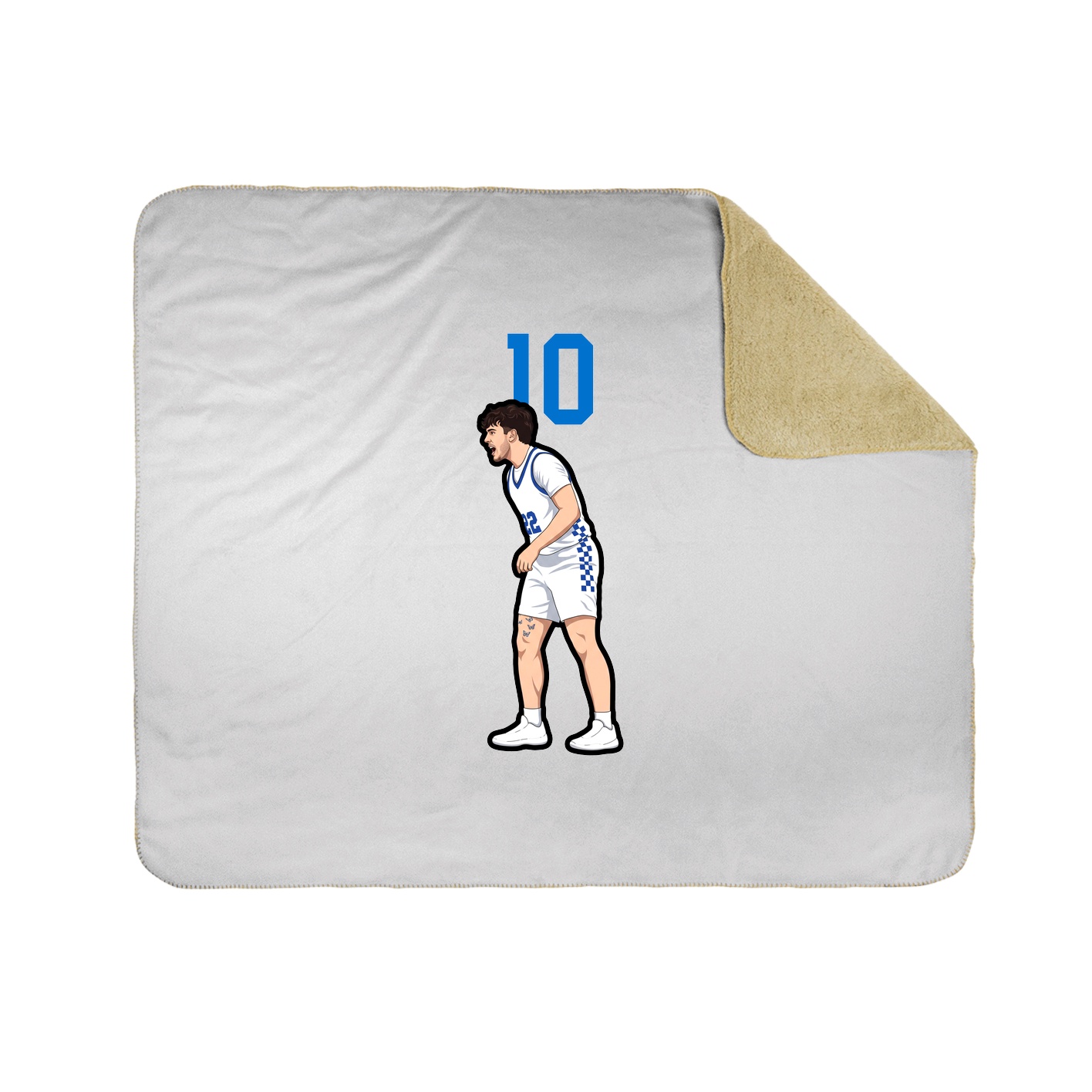 Throw Blanket — Number Top in White