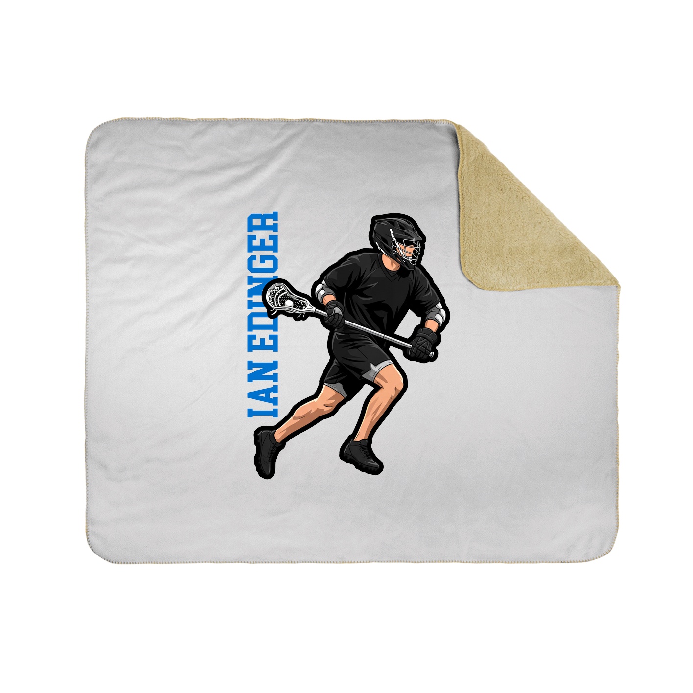 Throw Blanket — Name Vertical in White
