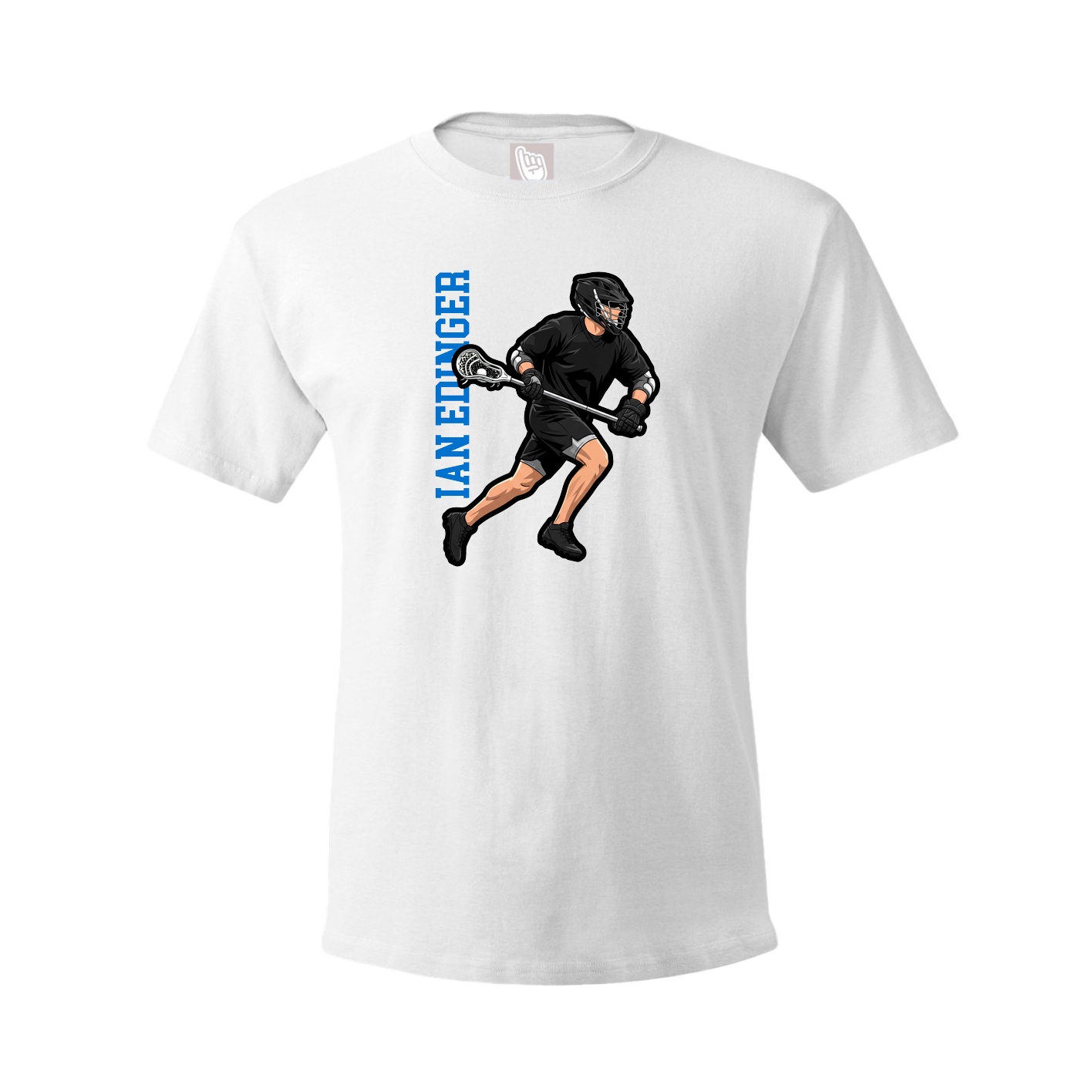 Youth Tee — Name Vertical in White