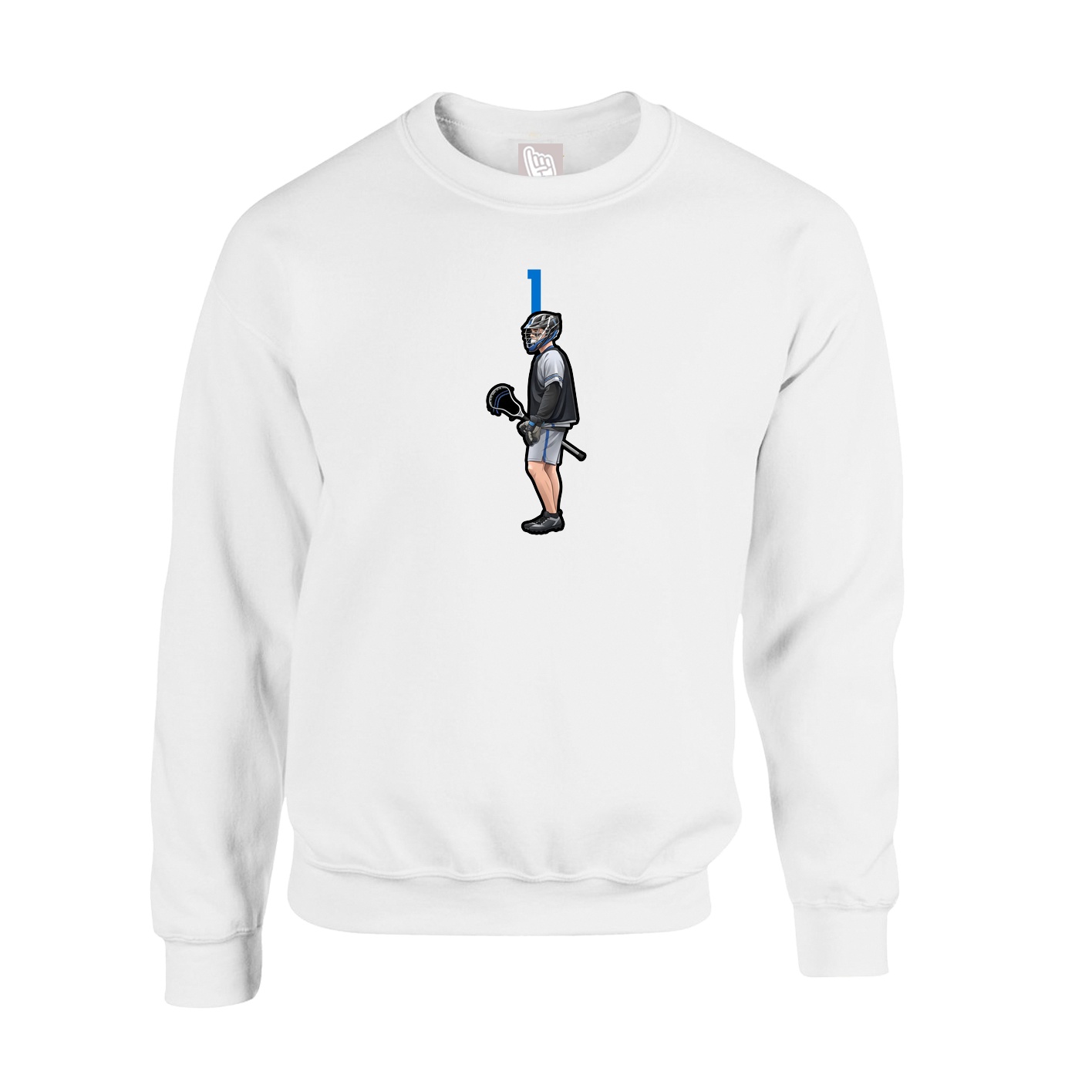 Fleece Crew — Number Top in White