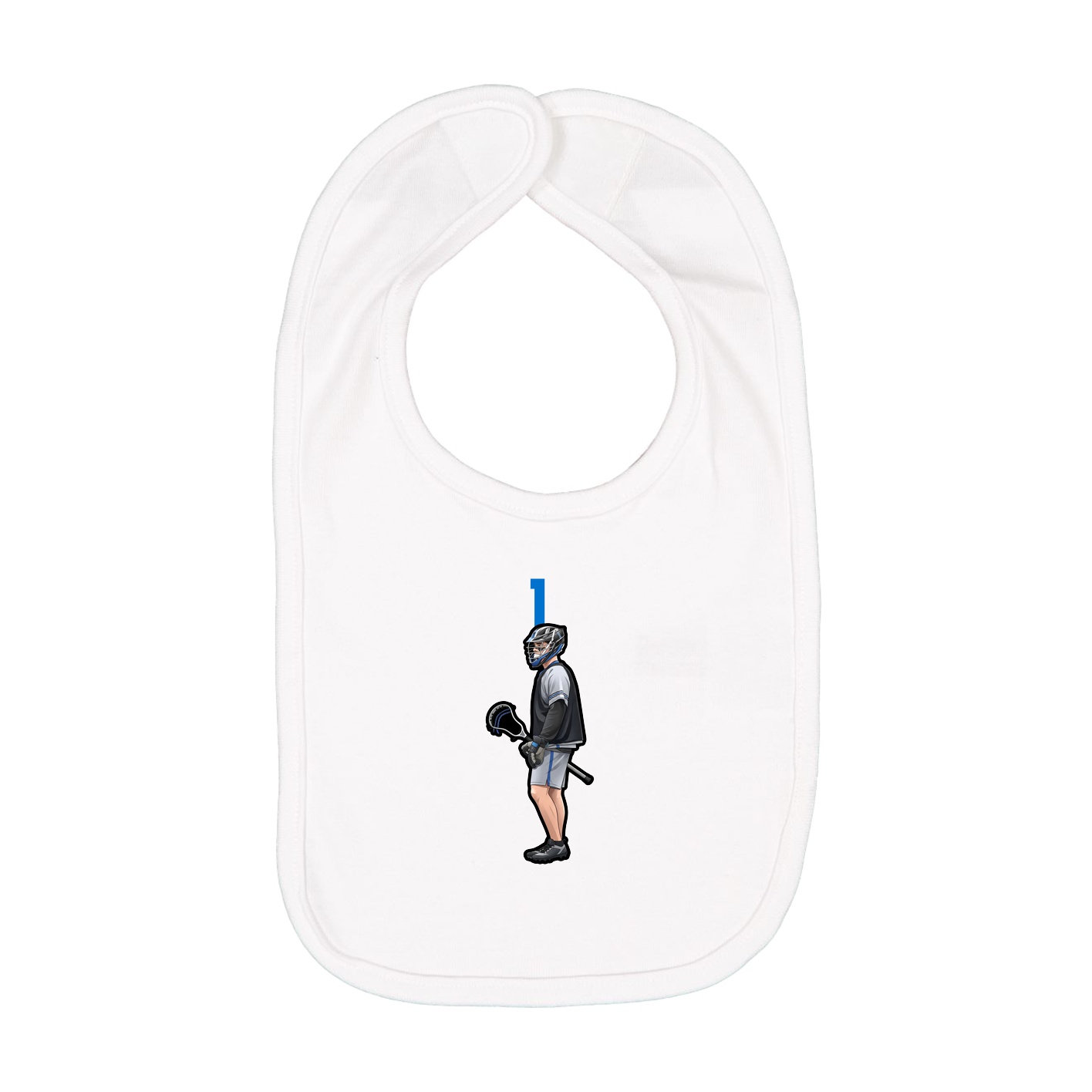 Infant Bib — Number Top in White