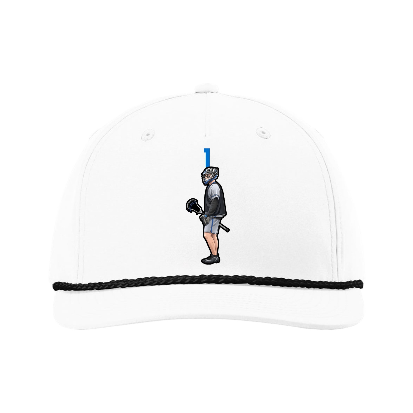 Five-Panel Classic Rope Cap — Number Top in White