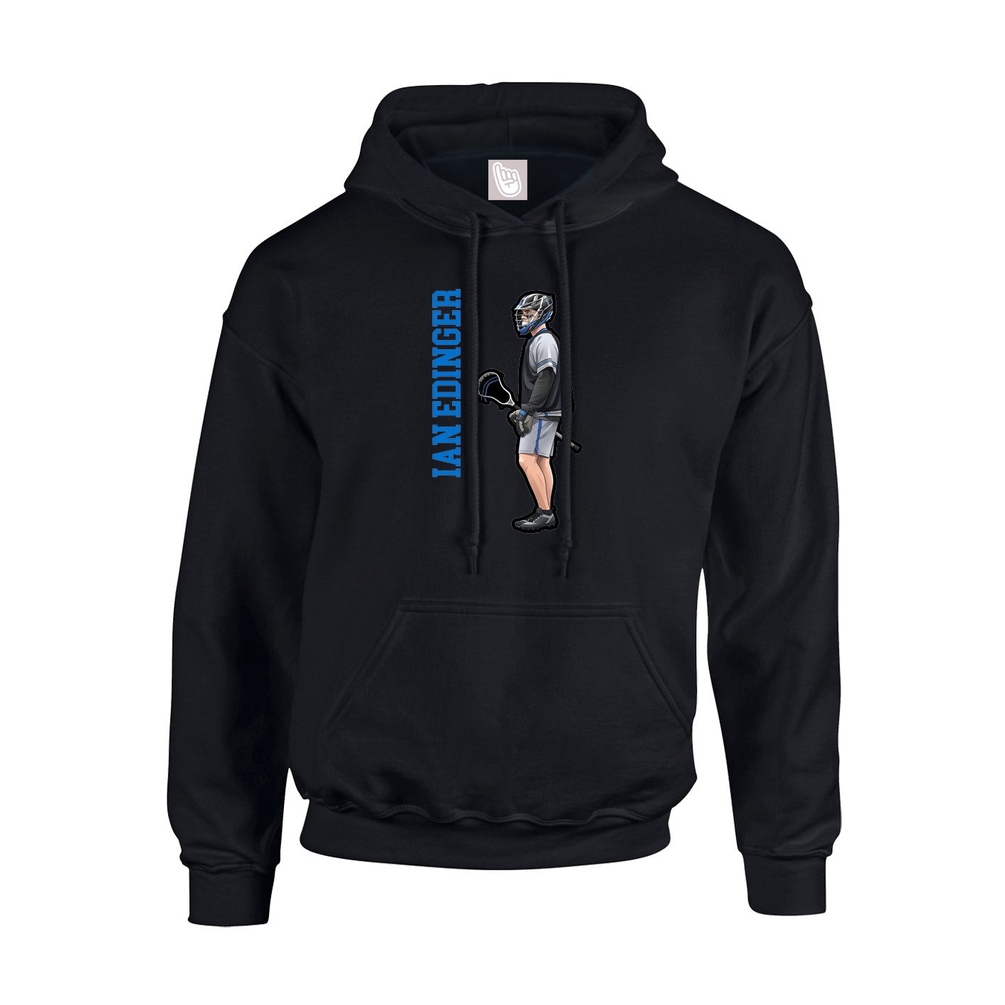 Hoodie — Name Vertical in Black