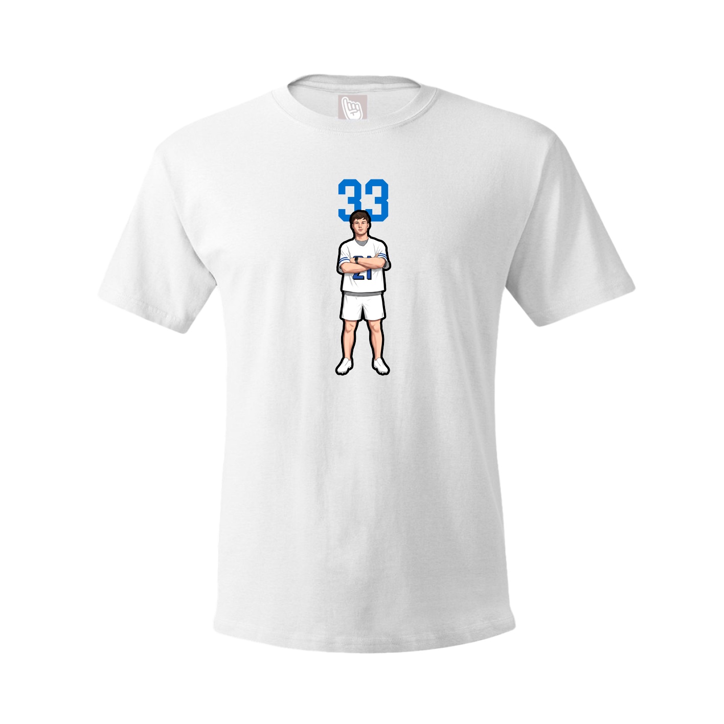 Youth Tee — Number Top in White
