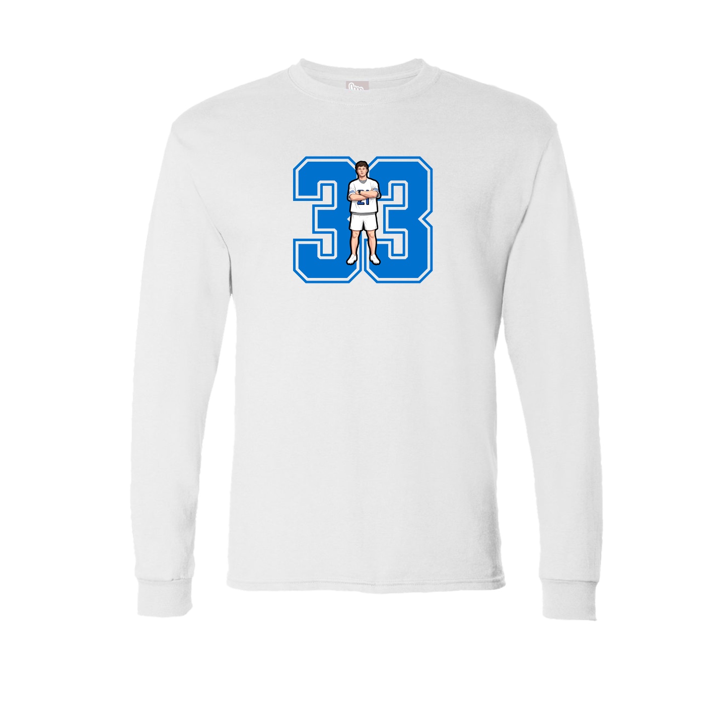 Long Sleeve Tee — Number in White