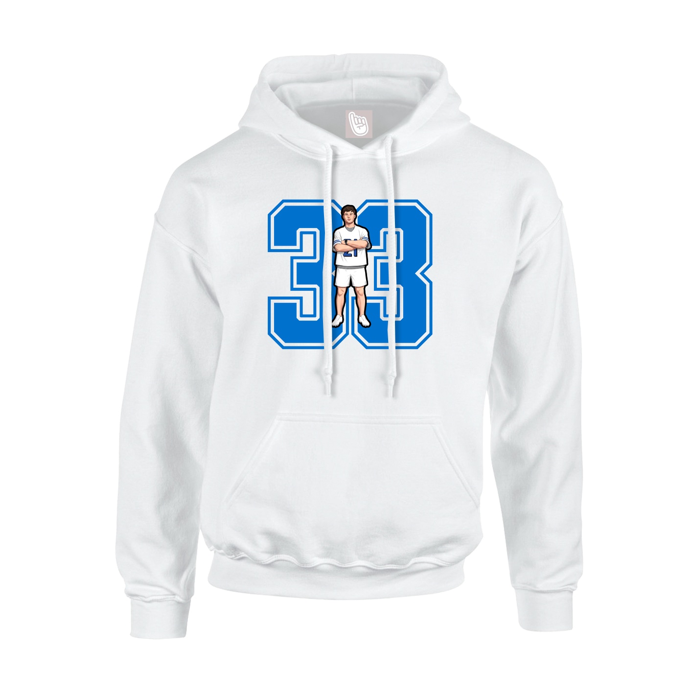 Youth Hoodie — Number in White