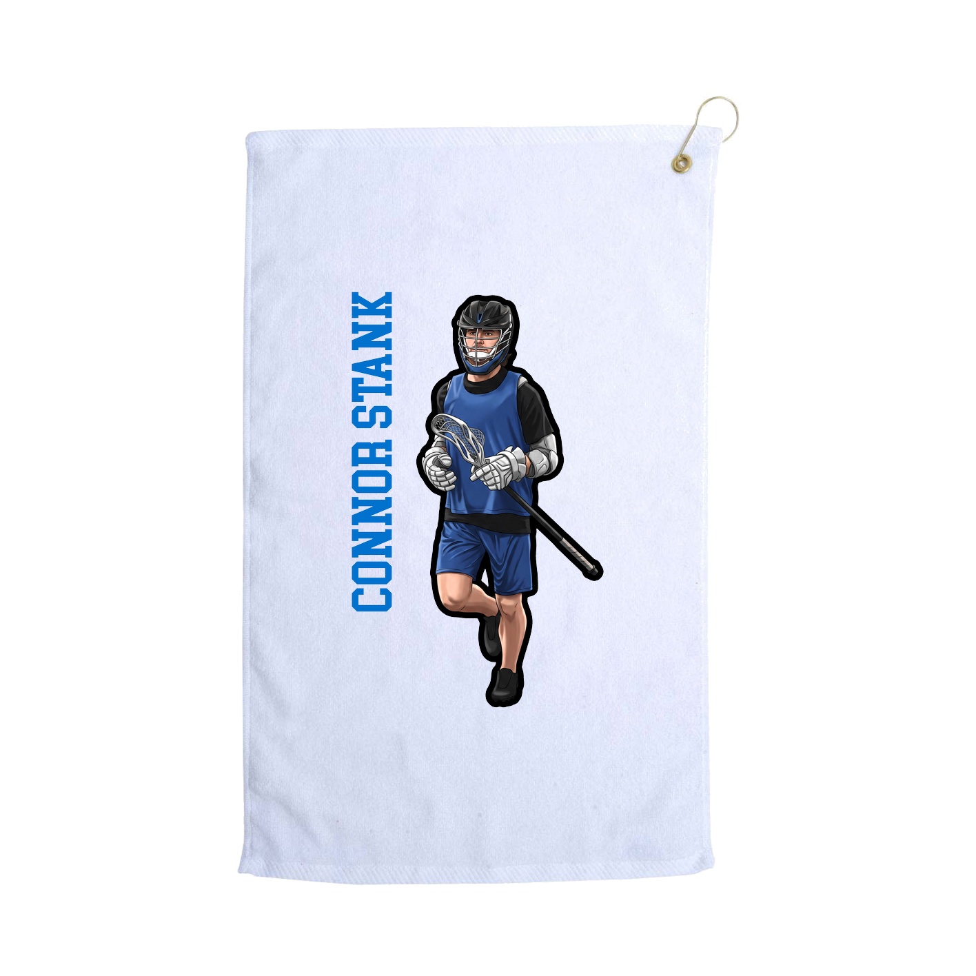Golf Towel — Name Vertical in White