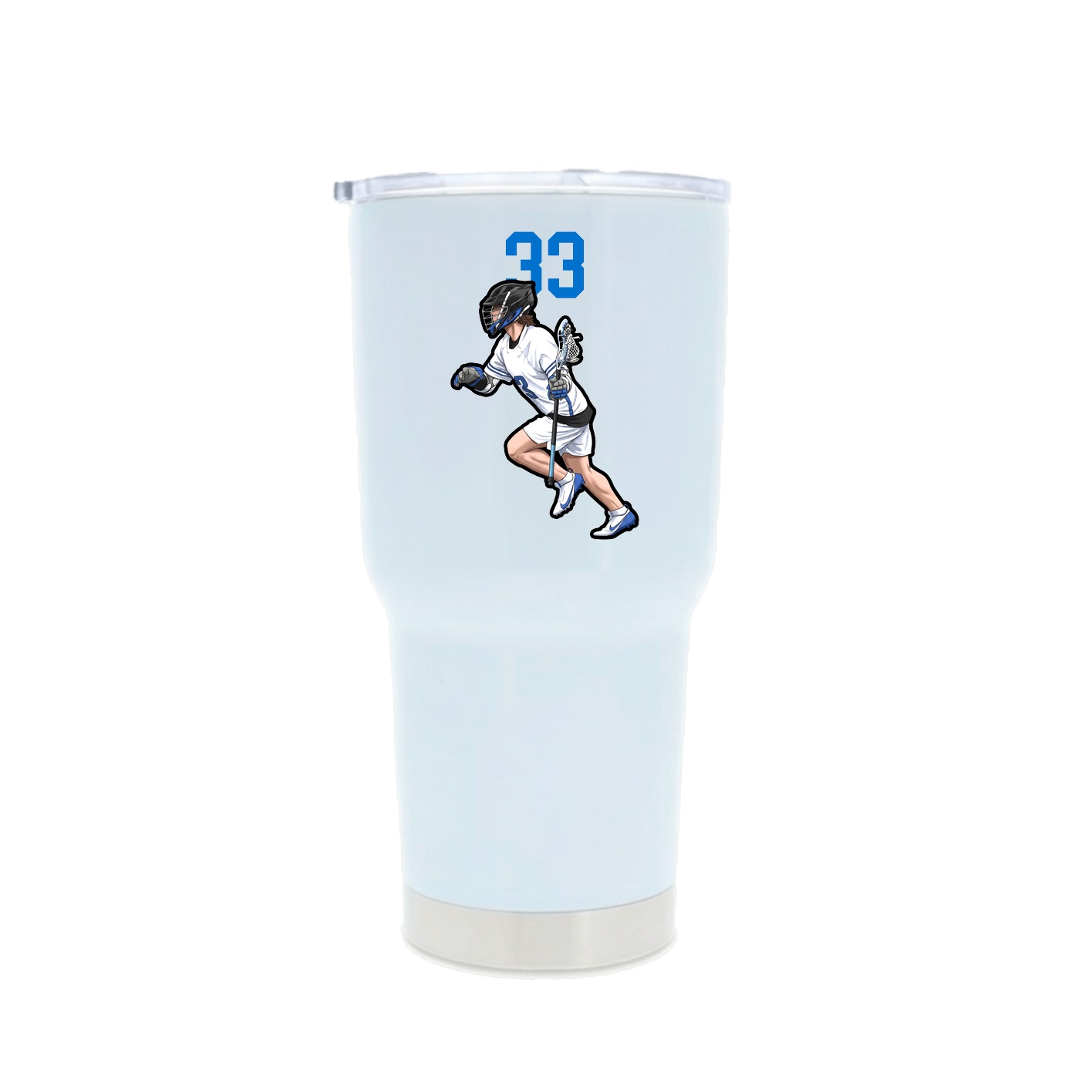 30oz Stainless Steel Tumbler — Number Top in White