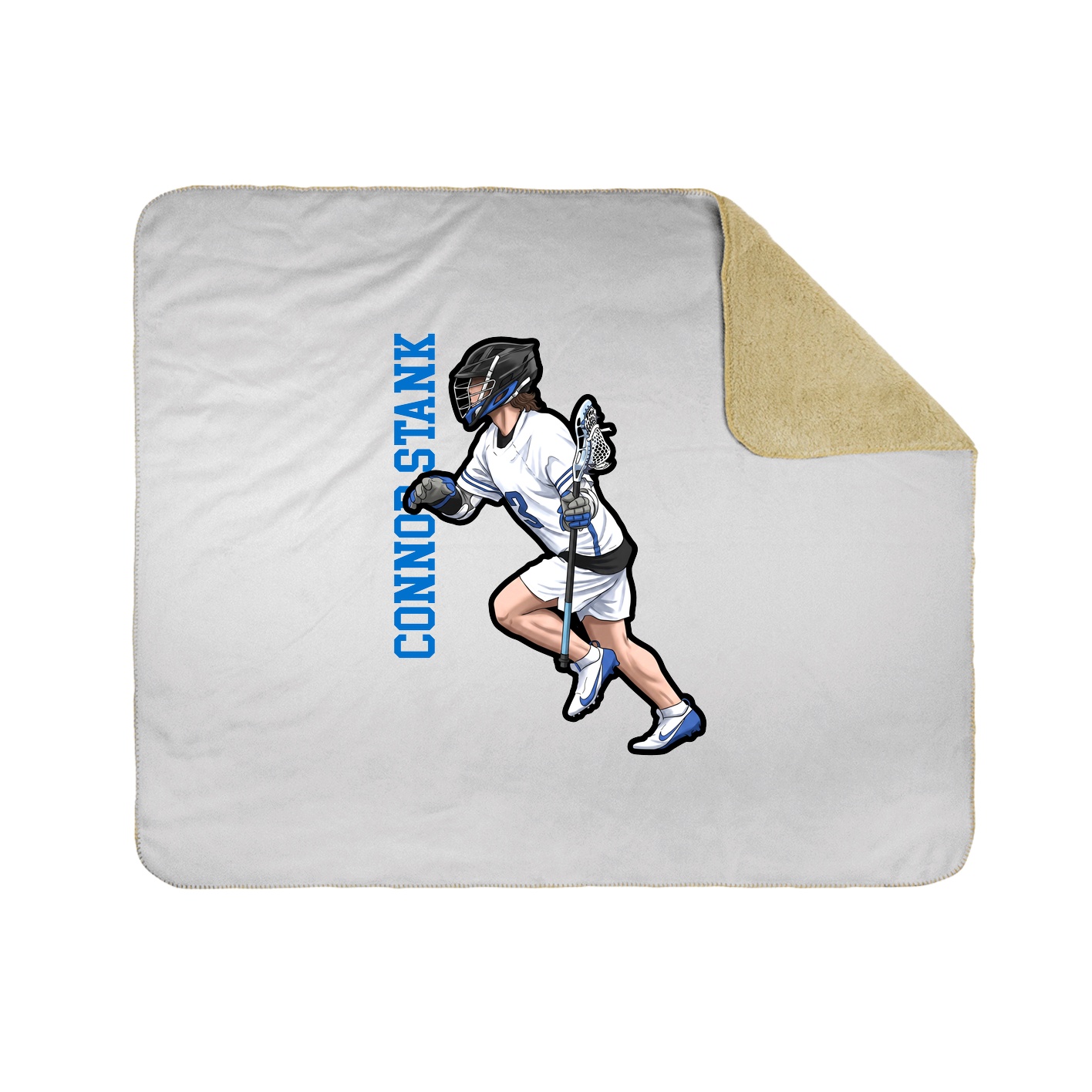Throw Blanket — Name Vertical in White