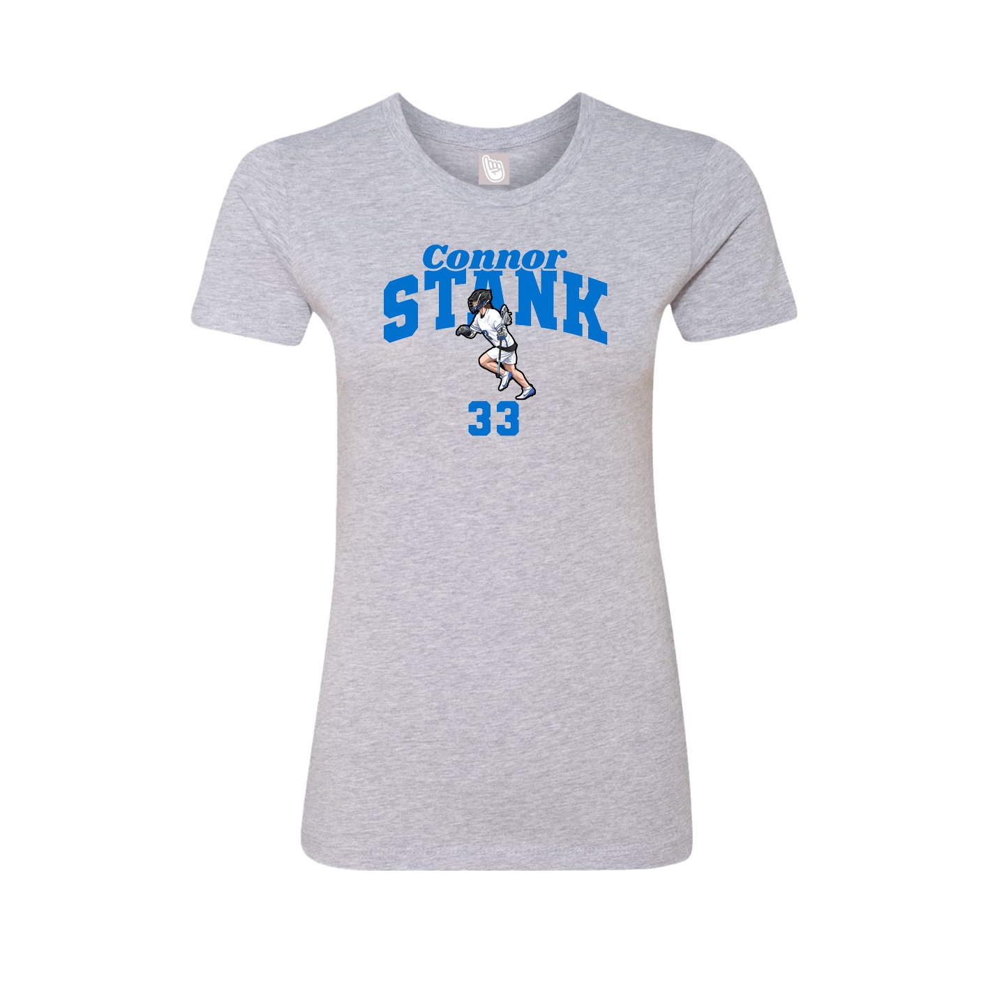 Fitted Women's Tee — Signature Arch in Grey