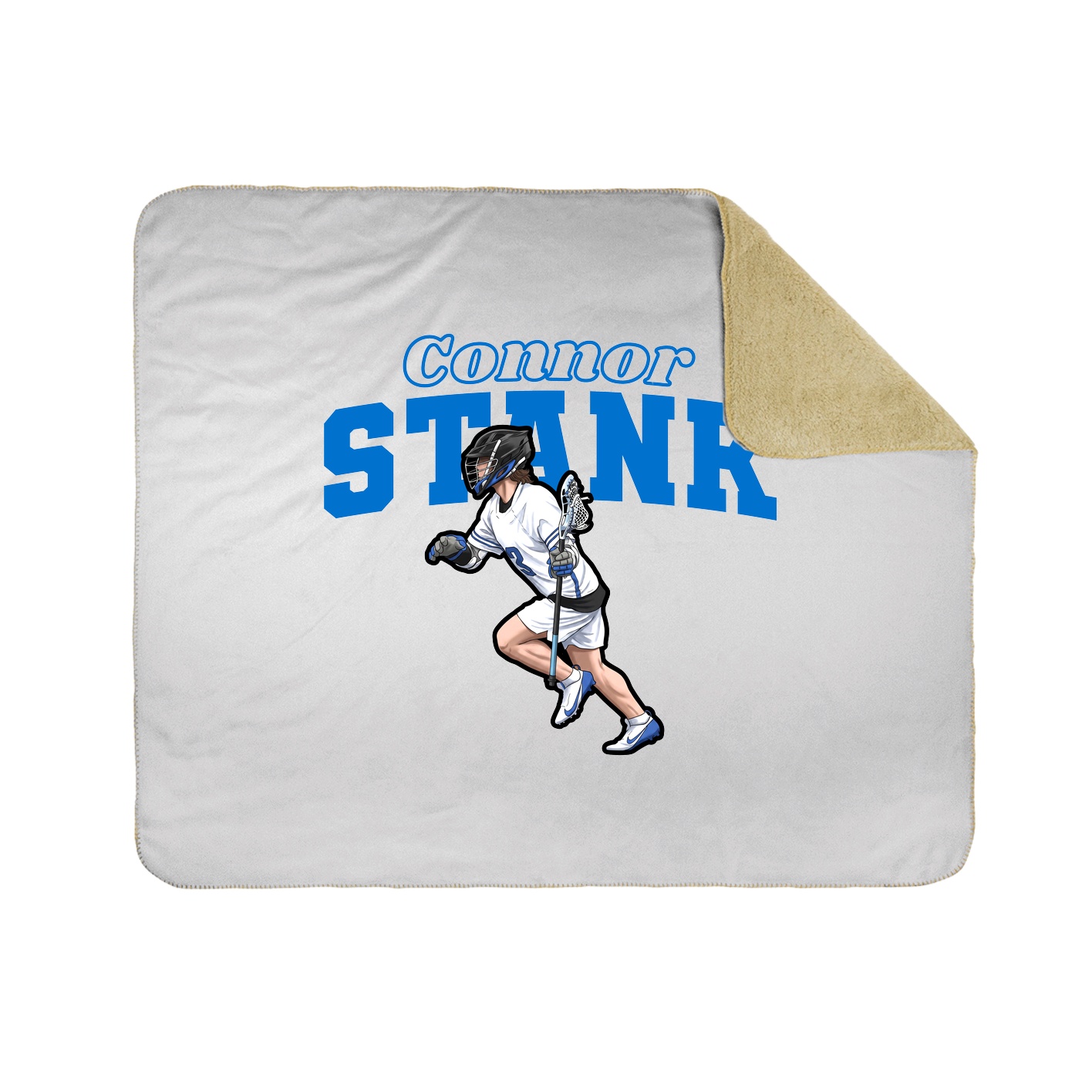 Throw Blanket — Name Arch in White
