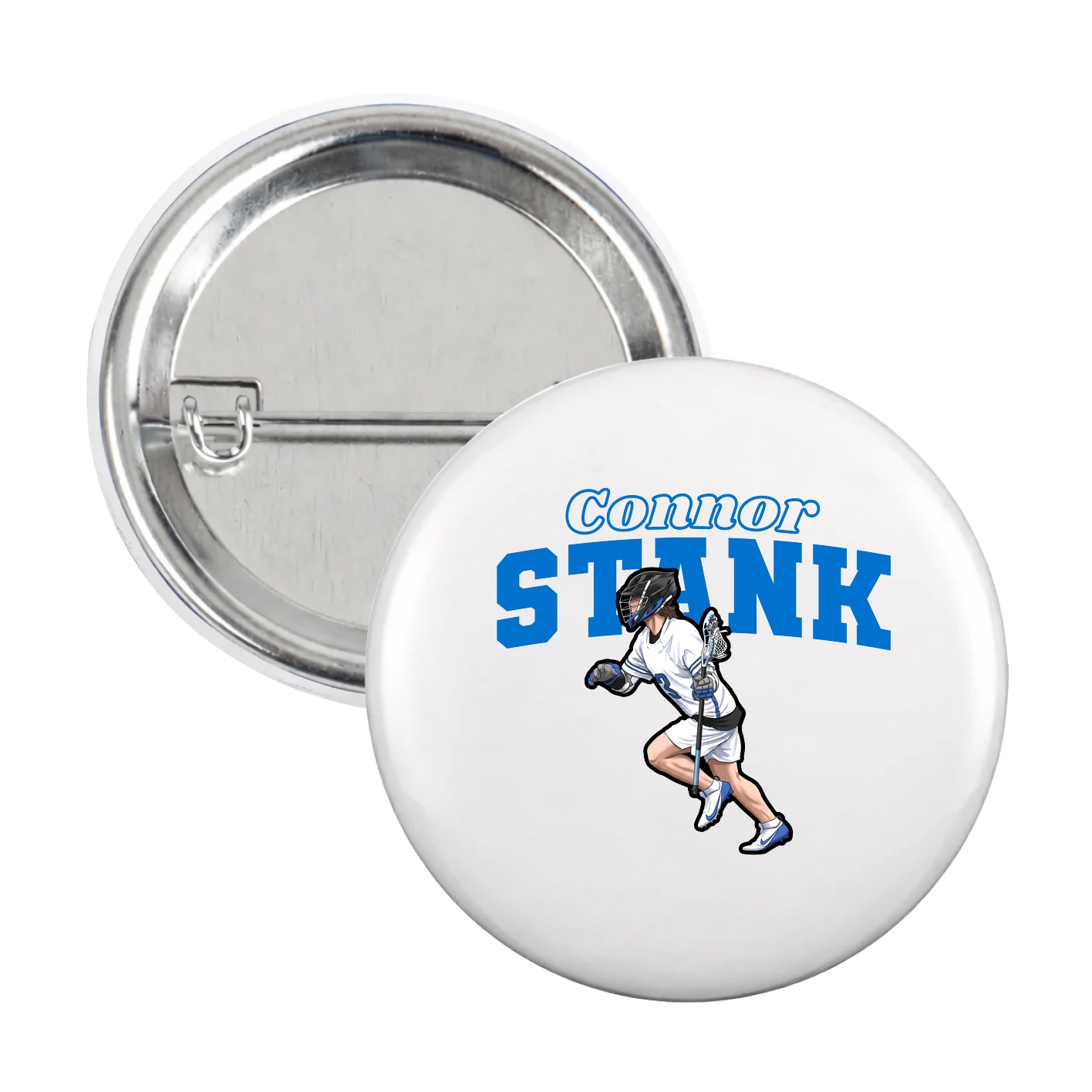 Game Day Button — Name Arch in White