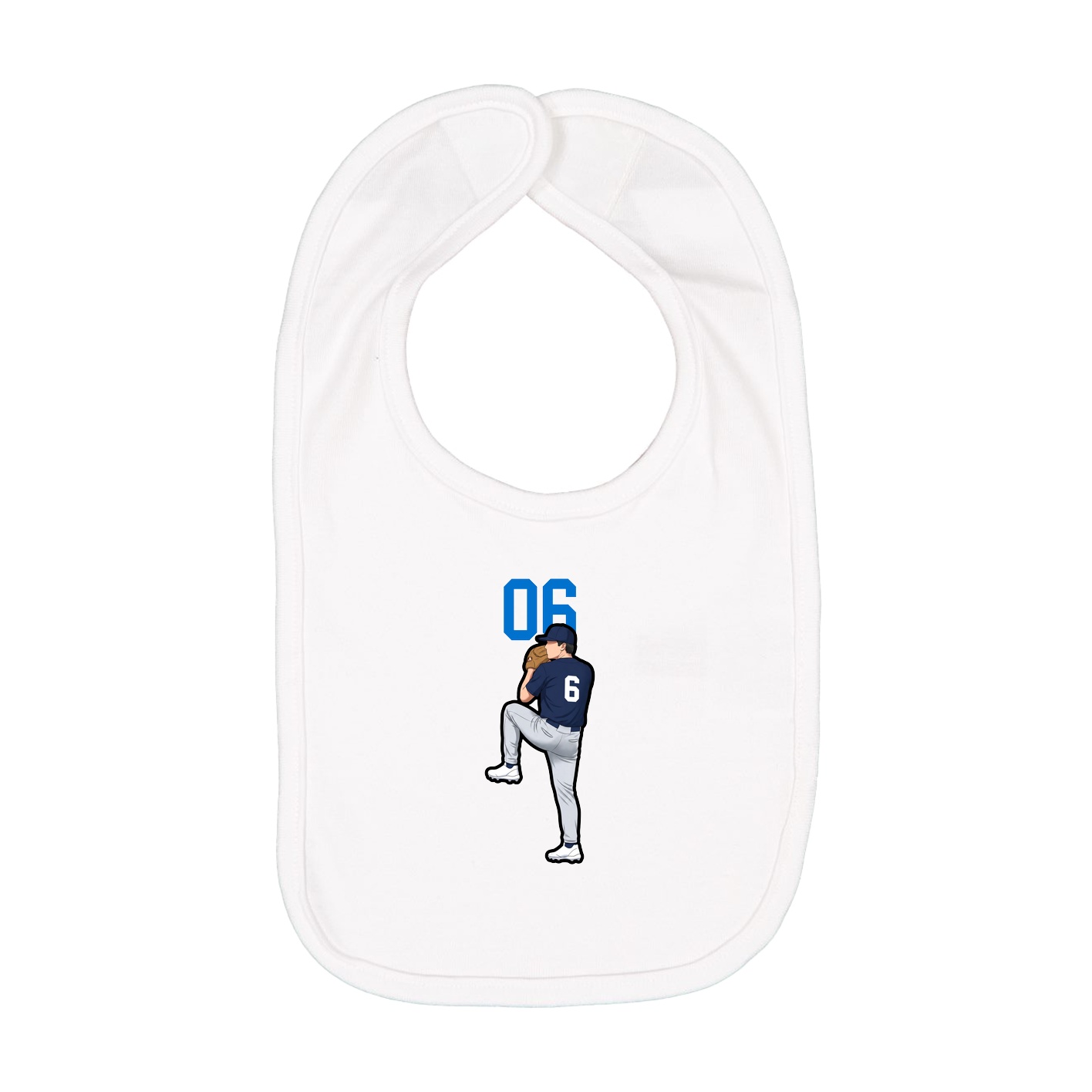 Infant Bib — Number Top in White