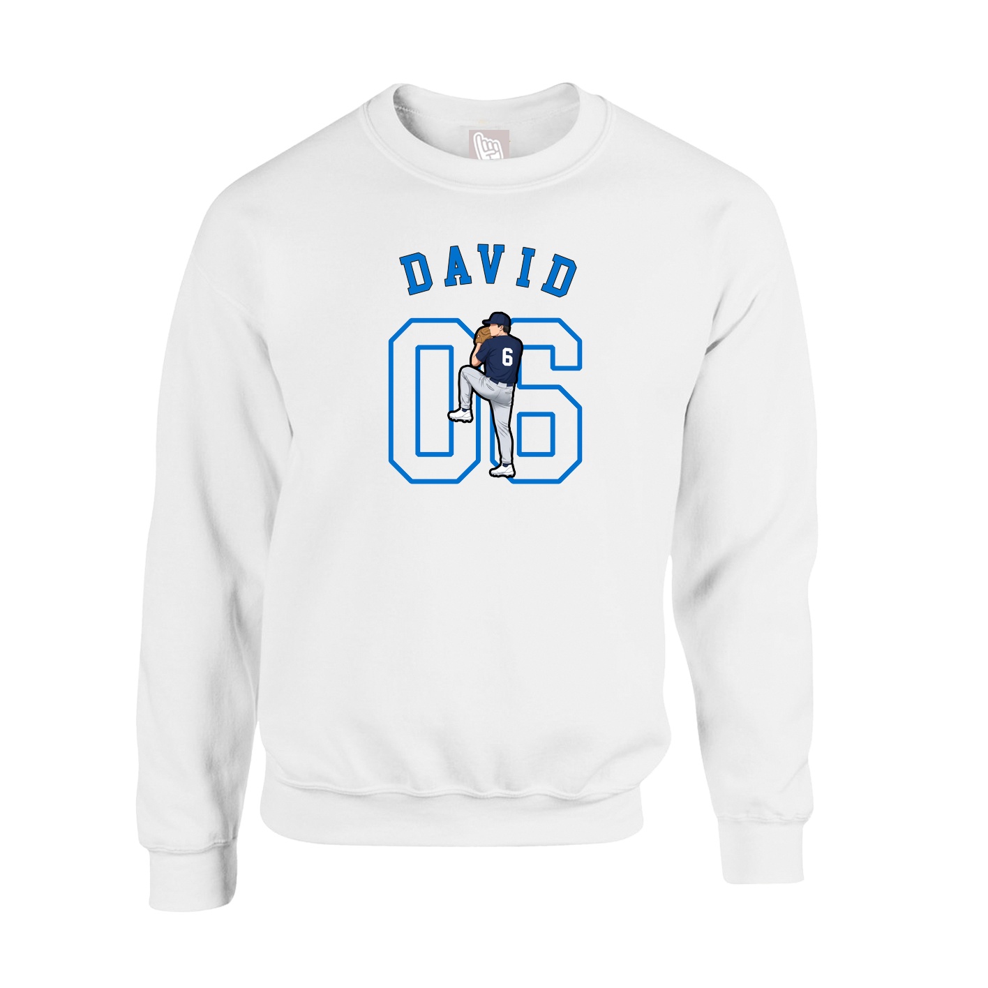 Fleece Crew — Shirsey Arch in White