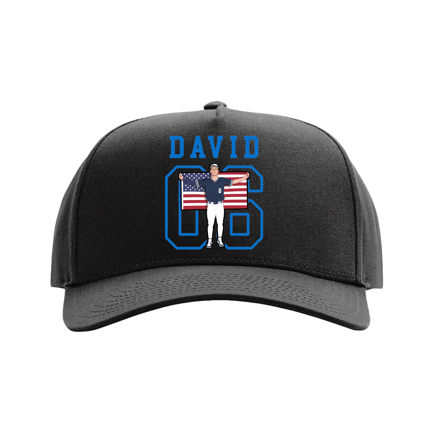 Full Fabric Five-Panel Champ Cap — Shirsey in Black