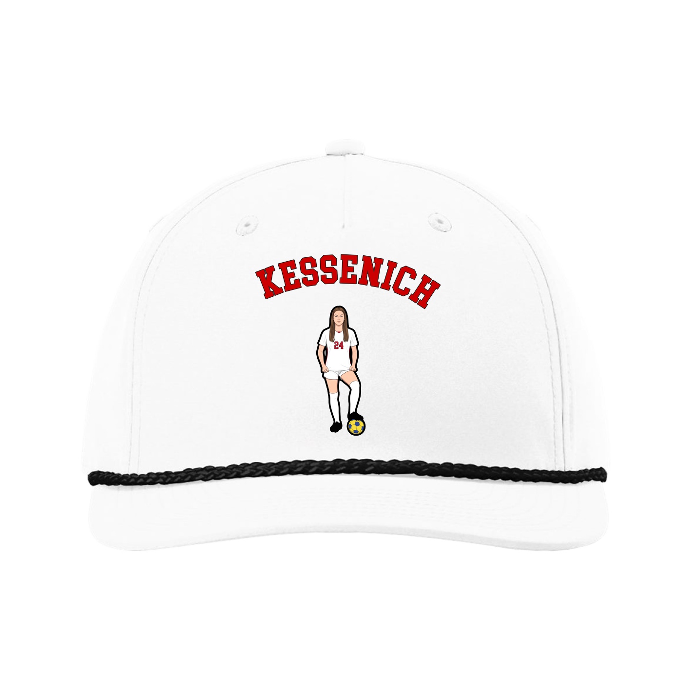 Five-Panel Classic Rope Cap — Shirsey Arch in White