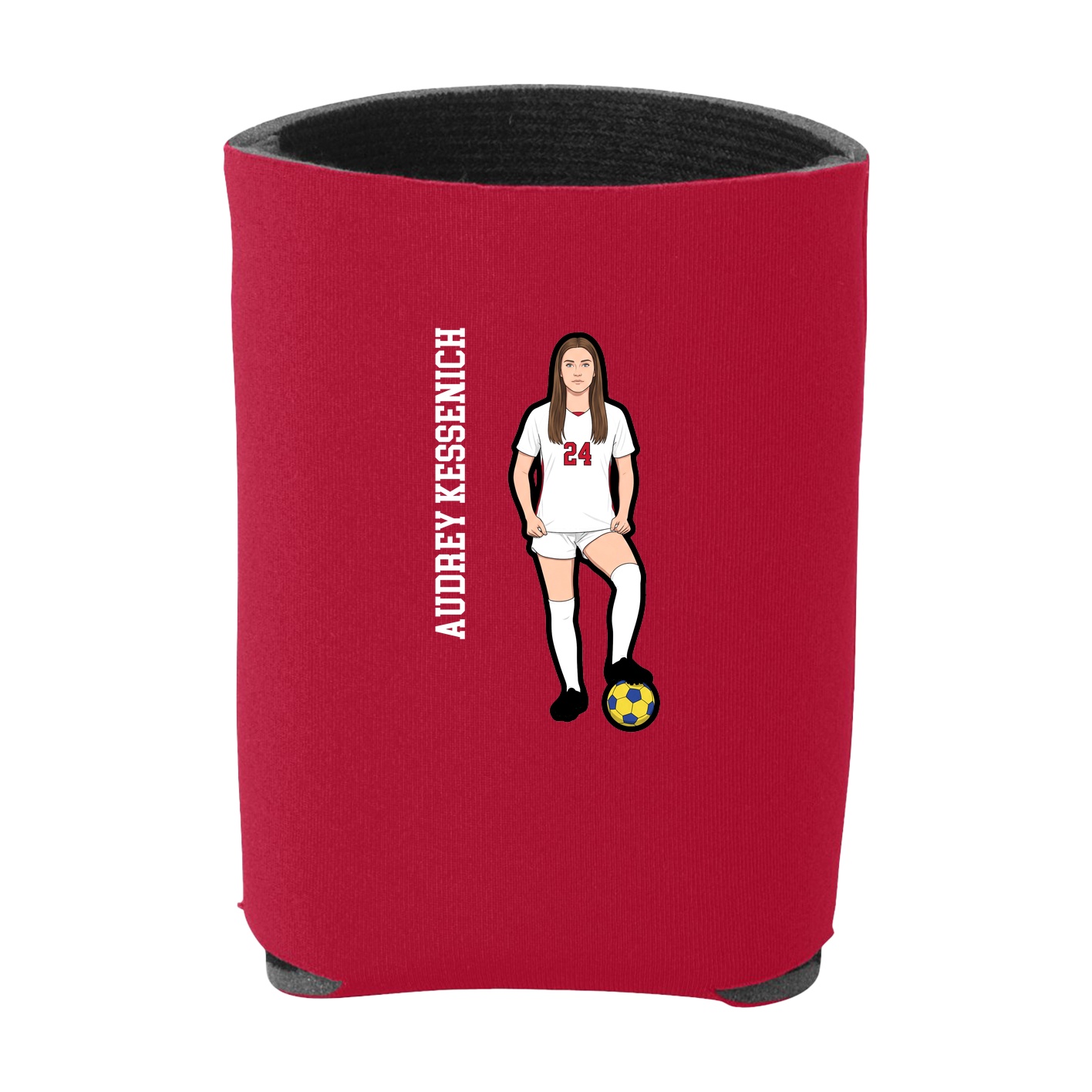 Can Holder — Name Vertical in Red