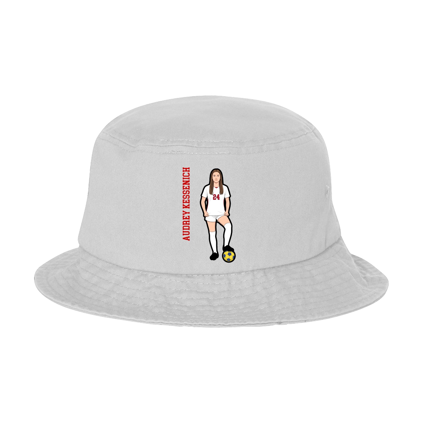 Bucket Cap — Name Vertical in White