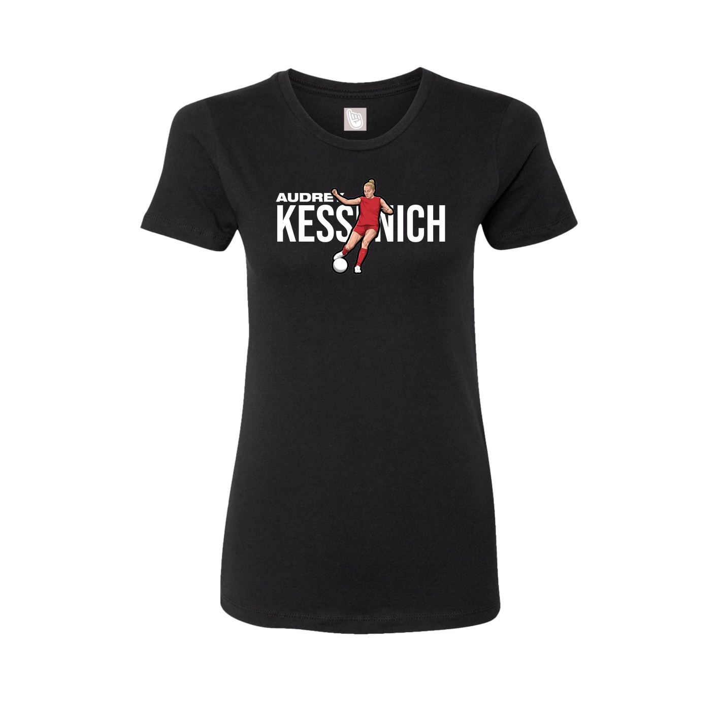Fitted Women's Tee — Player Name in Black