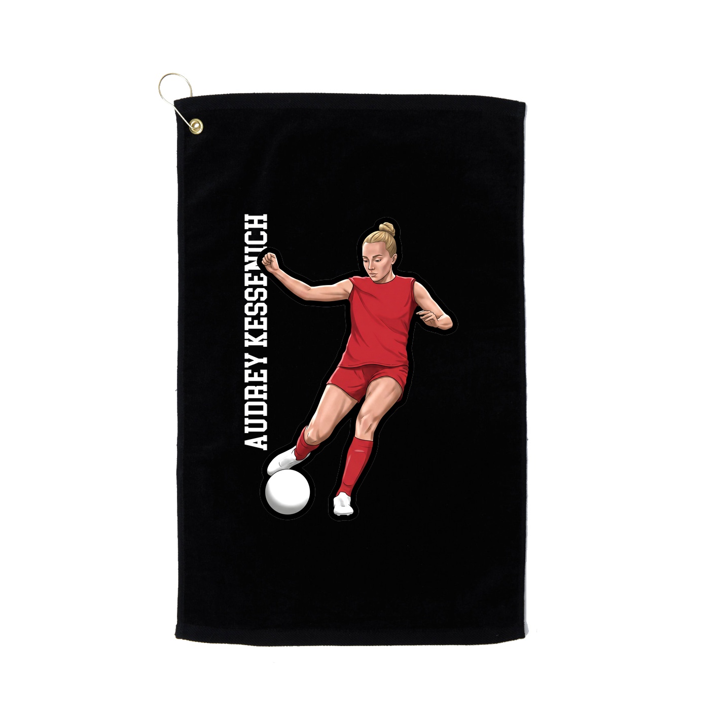 Golf Towel — Name Vertical in Black