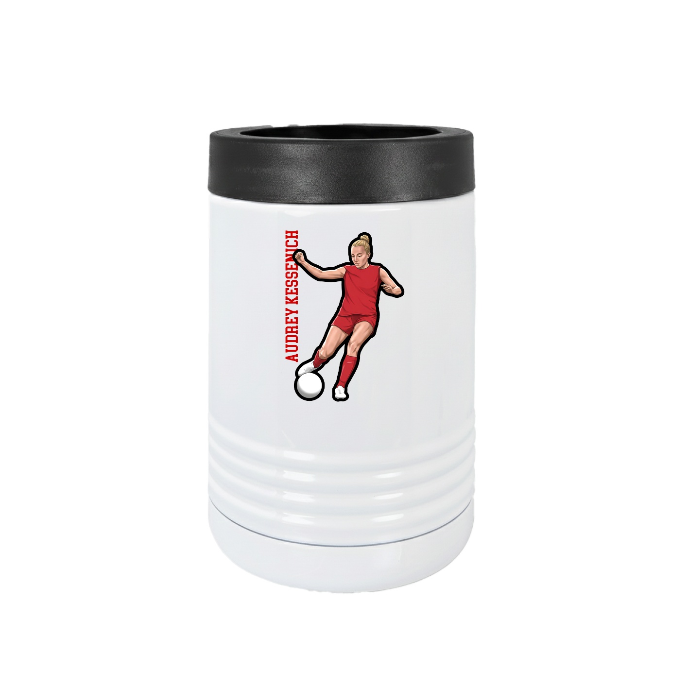 Beverage Holder — Name Vertical in White