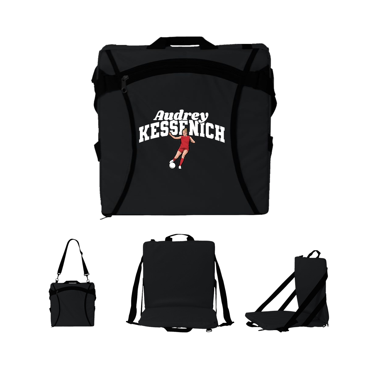 Folding Stadium Seat — Signature Arch in Black