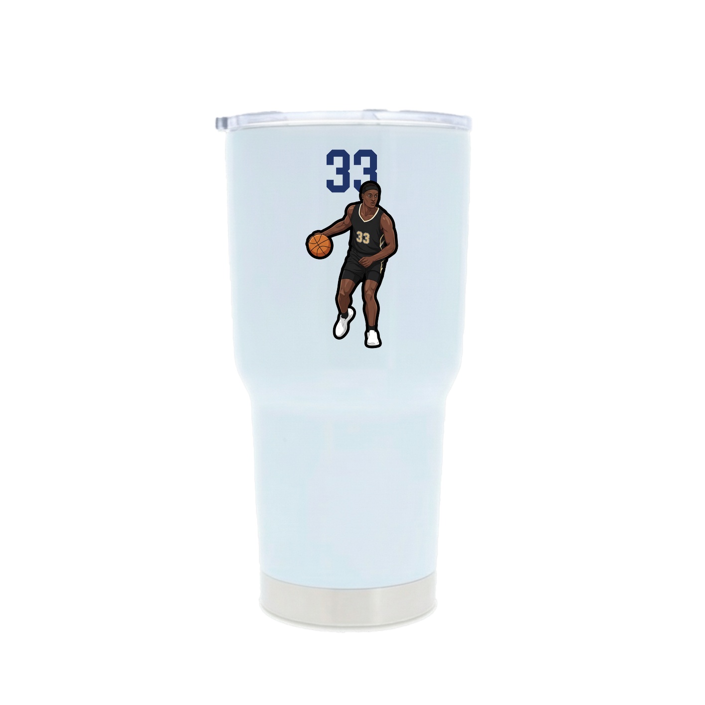 30oz Stainless Steel Tumbler — Number Top in White