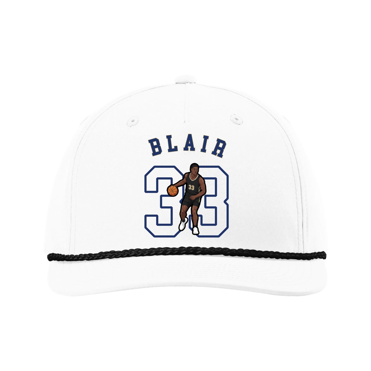 Five-Panel Classic Rope Cap — Shirsey Arch in White