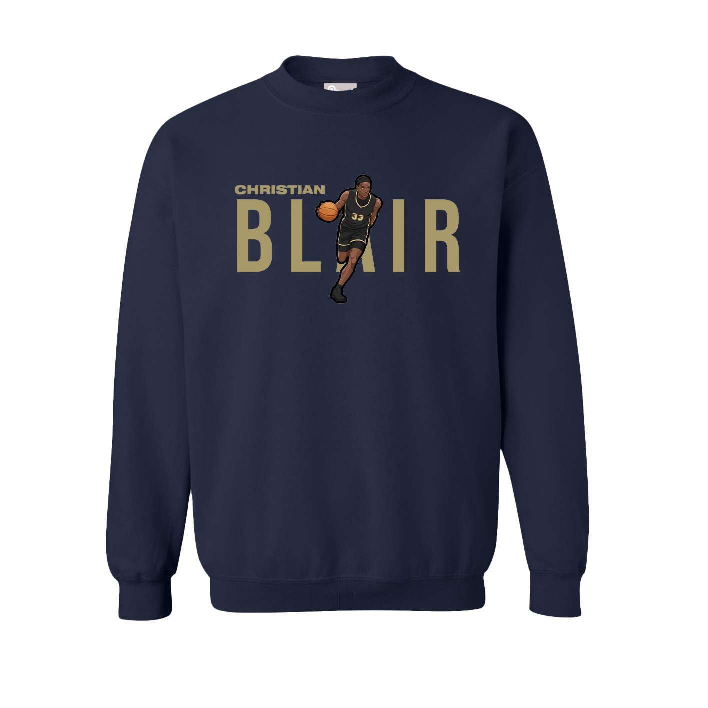 Fleece Crew — Player Name in Navy