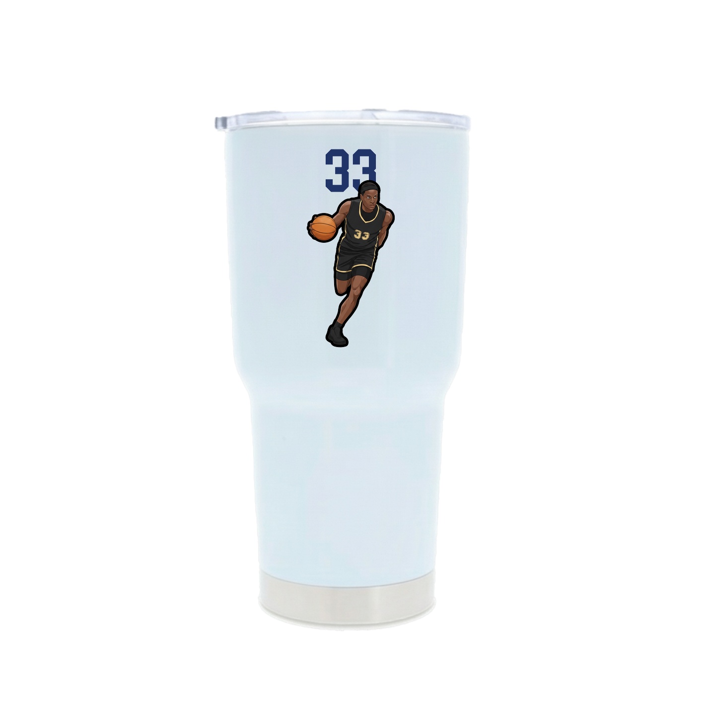 30oz Stainless Steel Tumbler — Number Top in White