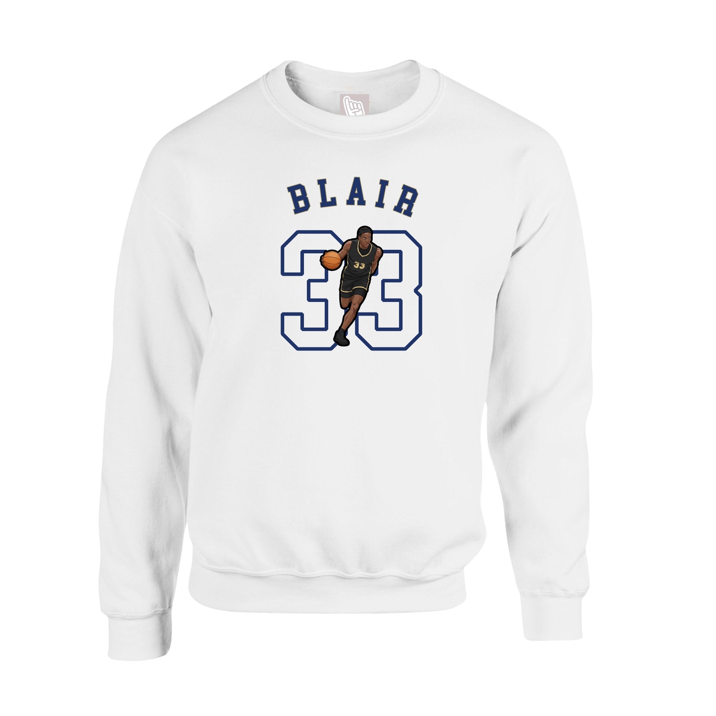 Fleece Crew — Shirsey Arch in White