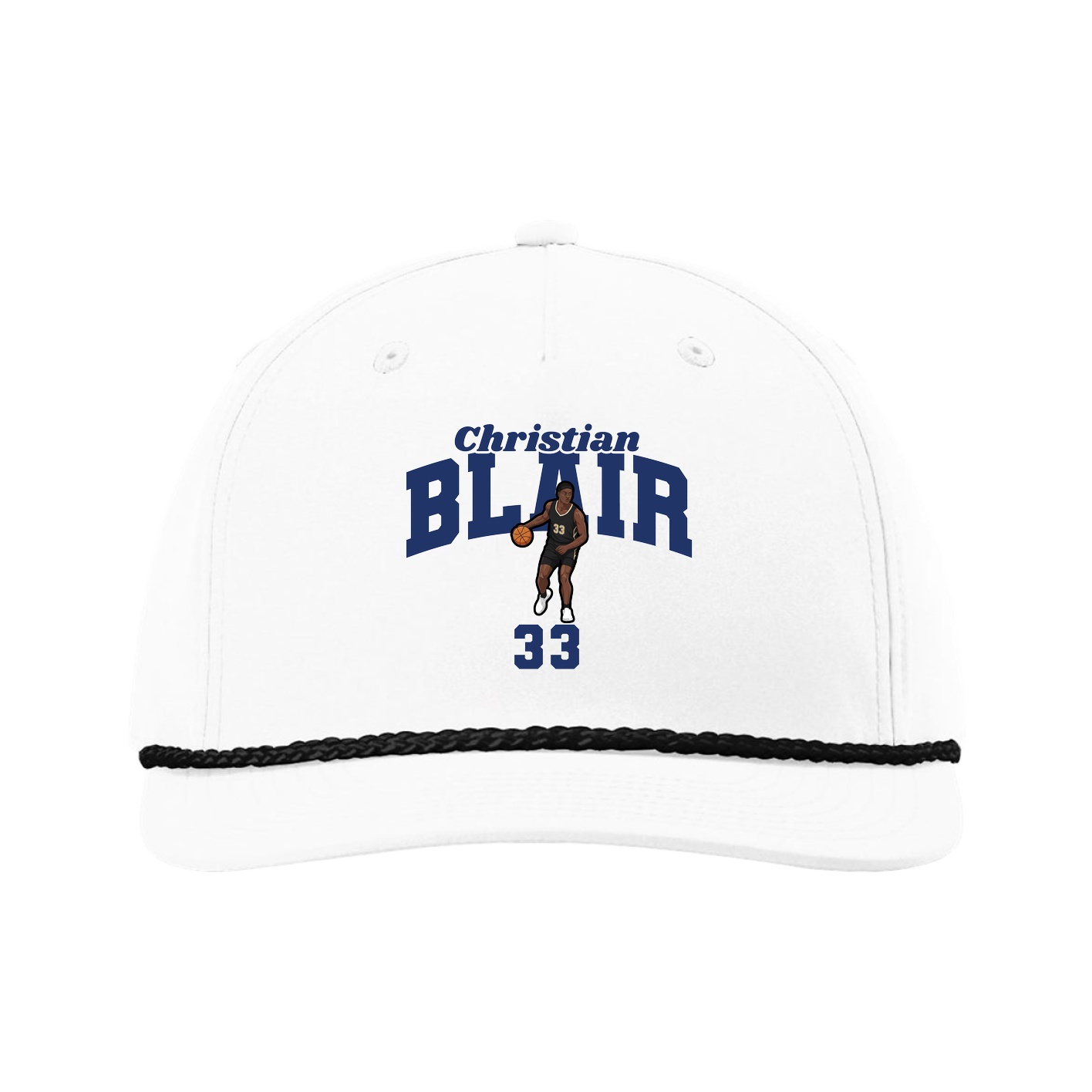 Five-Panel Classic Rope Cap — Signature Arch in White