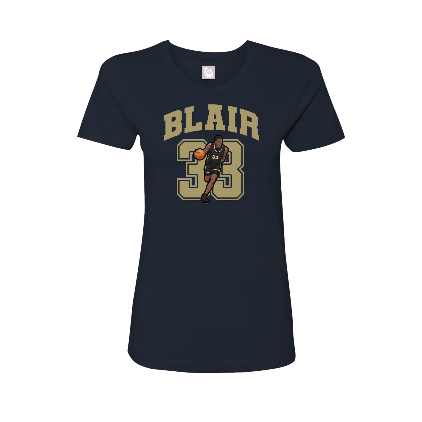 Fitted Women's Tee — Number in Navy