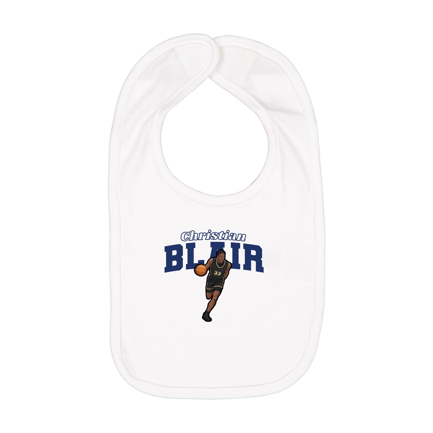 Infant Bib — Name Arch in White