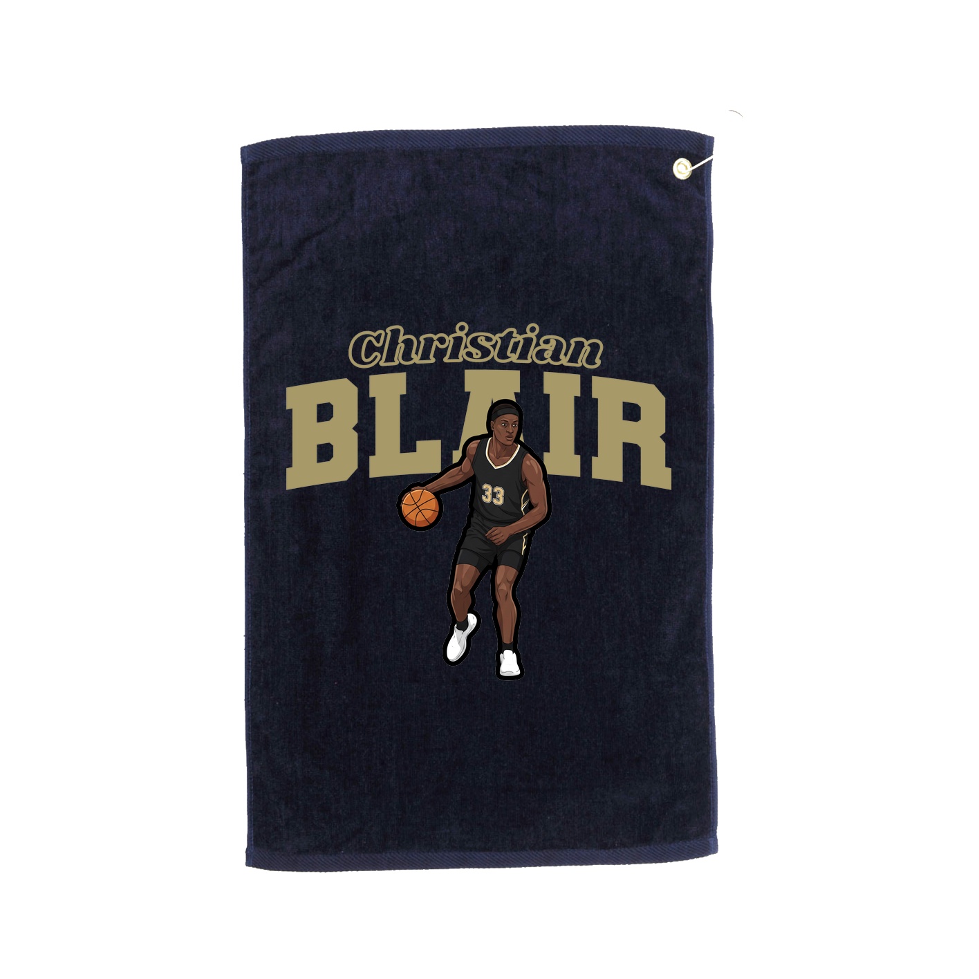 Golf Towel — Name Arch in Navy