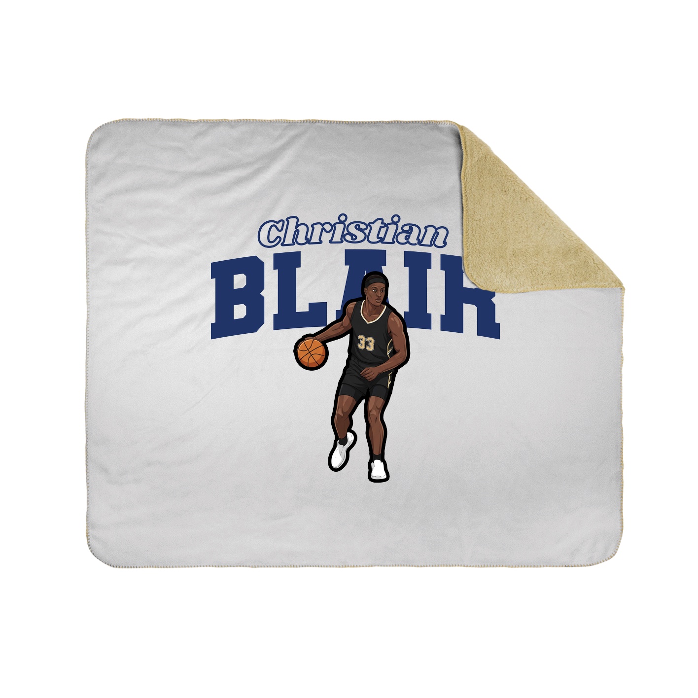 Throw Blanket — Name Arch in White